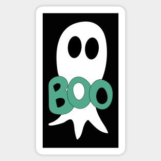 Cute Halloween ghost cartoon with BOO text Sticker